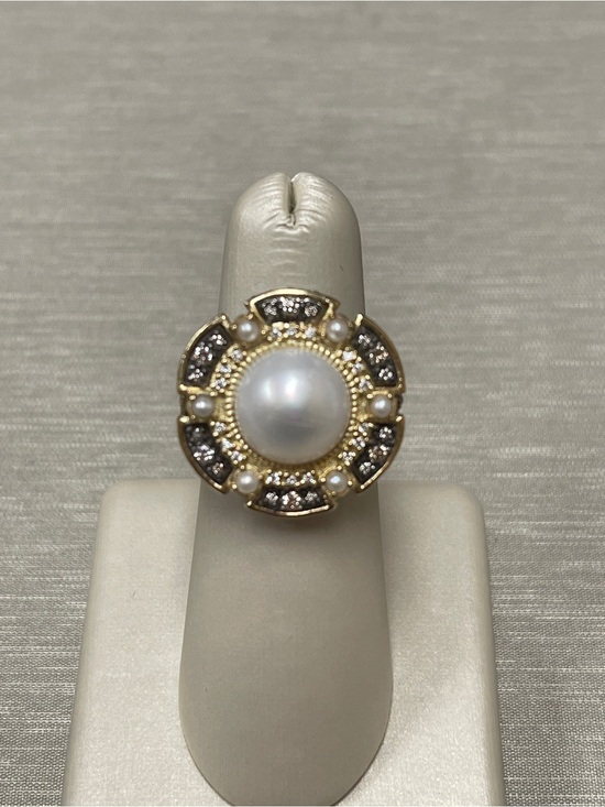 Armenta Jewelry - NWOT Armenta Blackened Sterling Silver, Pearl & Champagne Diamond Cocktail Ring